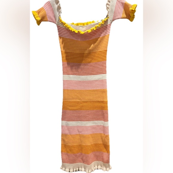 Dee Elly Striped Off-Shoulder Knit Dress - Picture 4 of 4